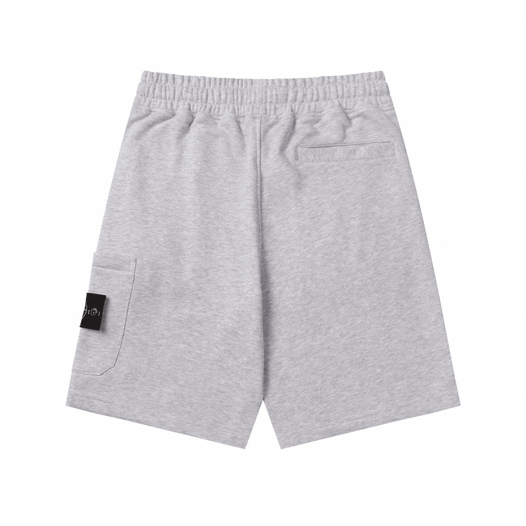 "Stone" Monogram Shorts Grau