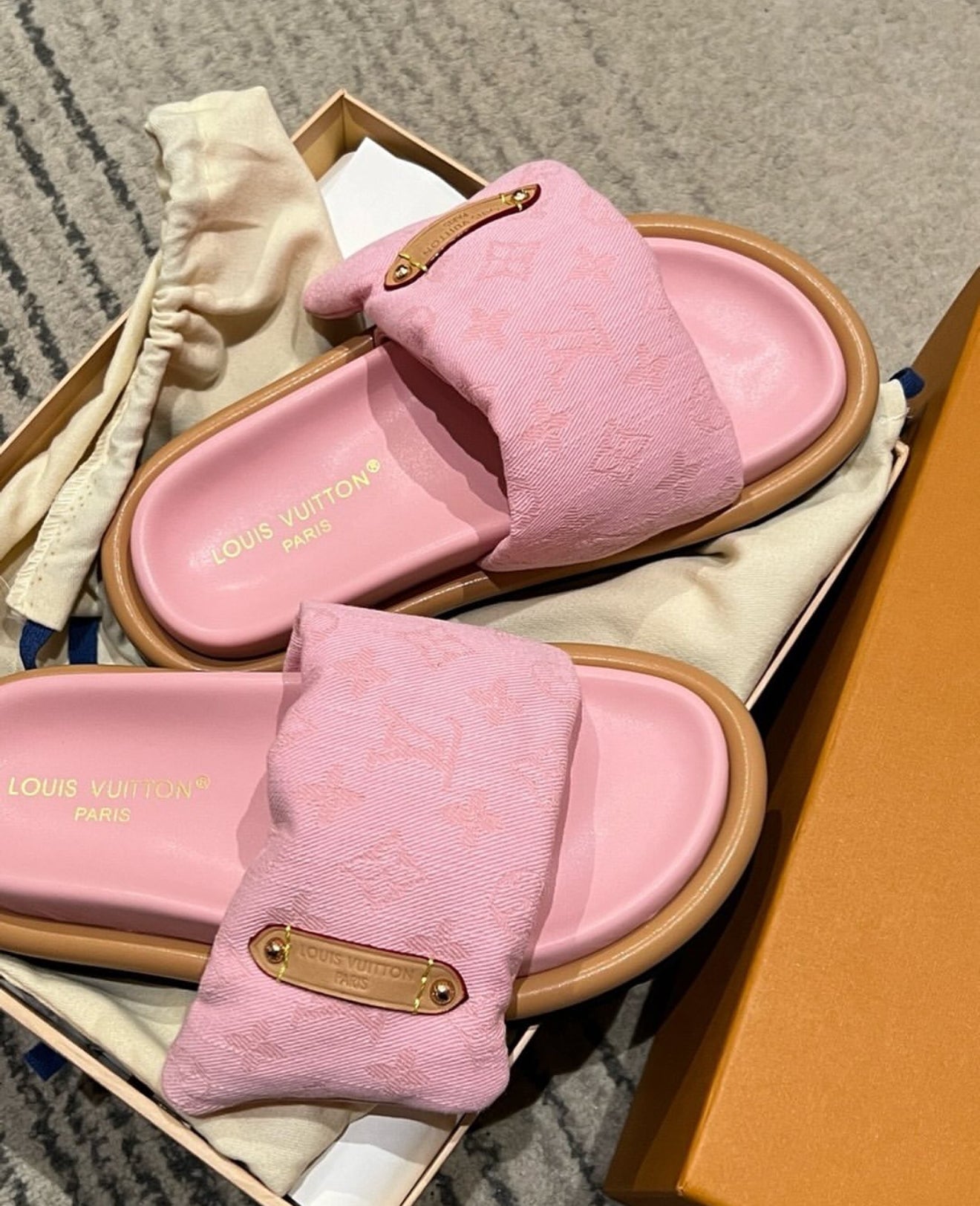 PILLOW MULES DENIM PINK