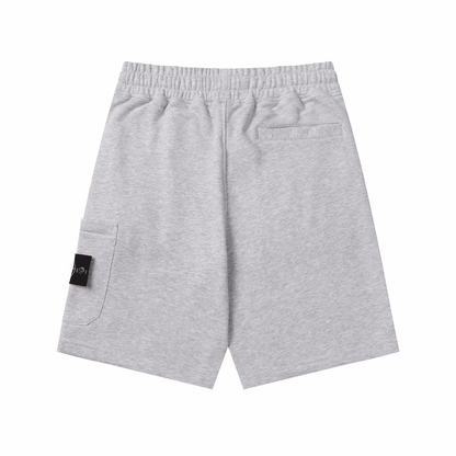 "Stone" Monogram Shorts Grau