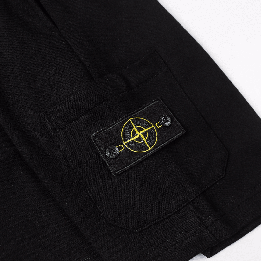 "Stone" Monogram Shorts Black