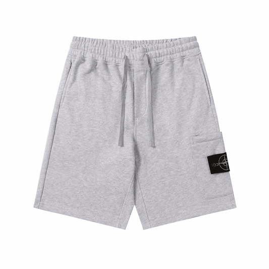 "Stone" Monogram Shorts Grau