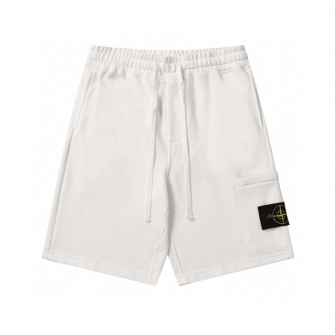 "Stone" Monogram Shorts White