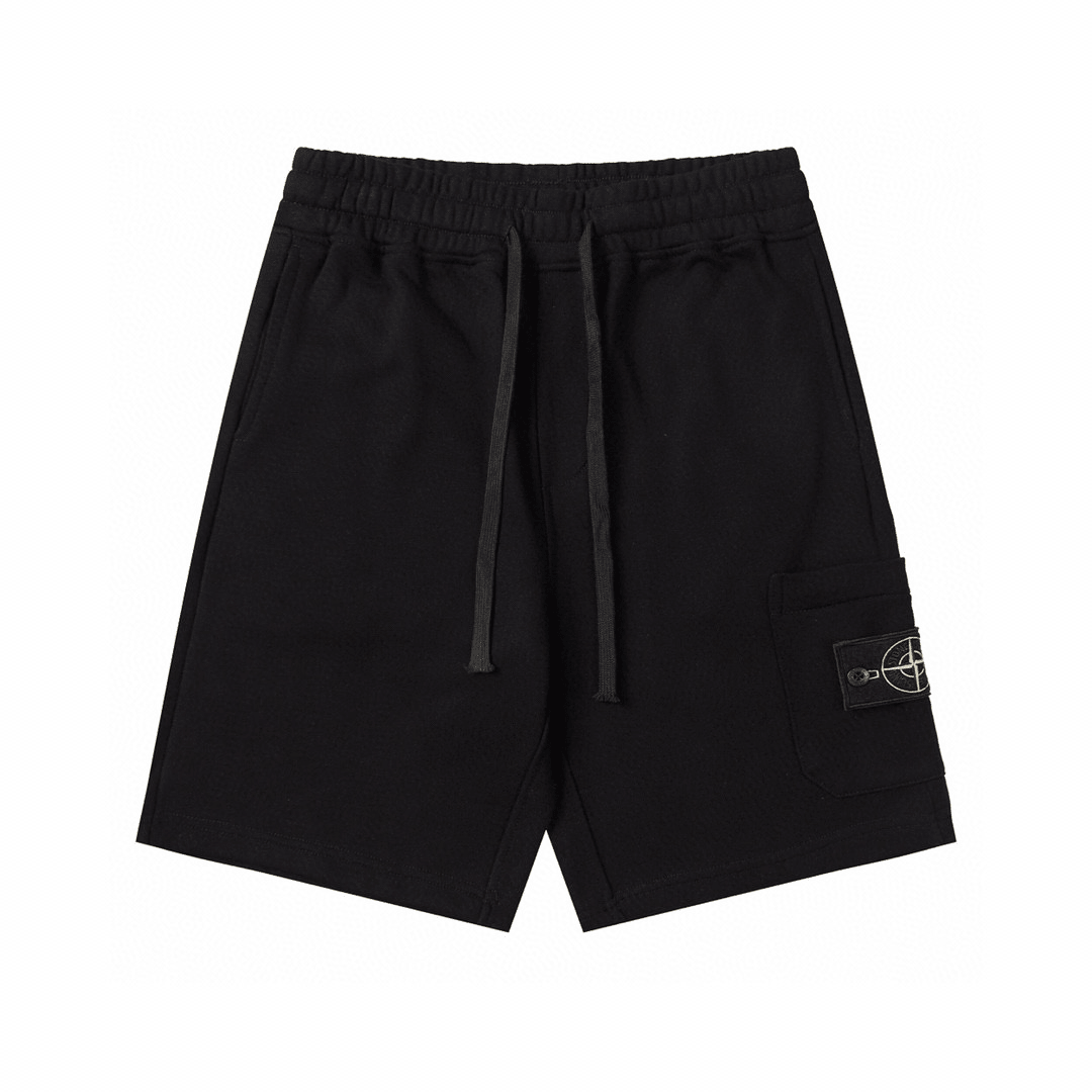 "Stone" Monogram Shorts Black