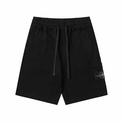 "Stone" Monogram Shorts Black