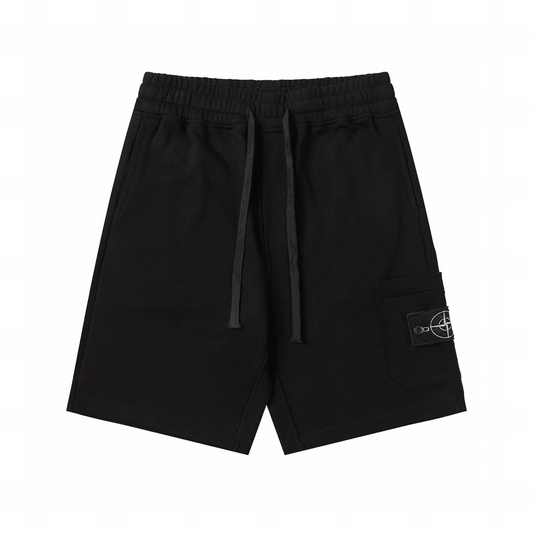 "Stone" Monogram Shorts Black