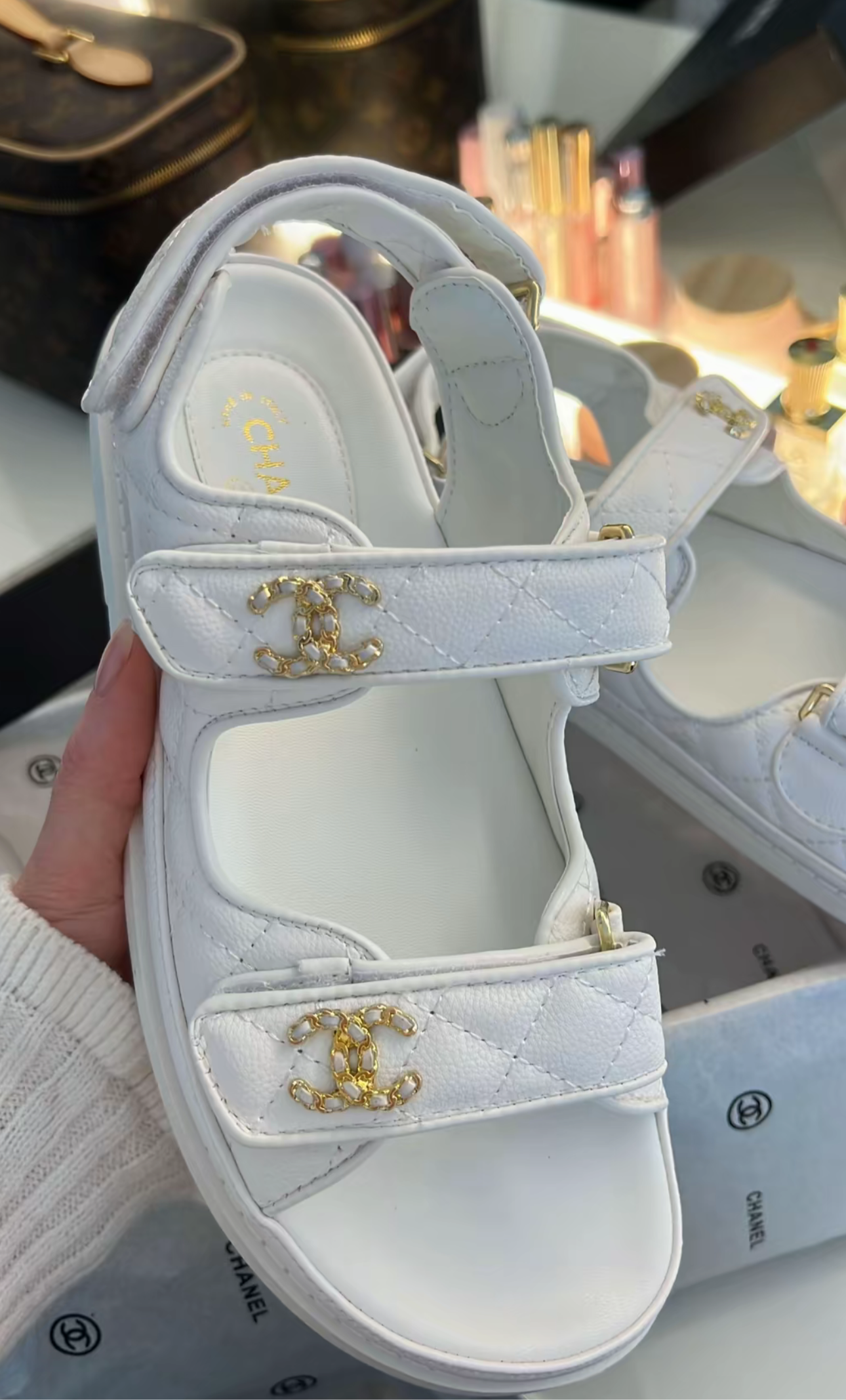 white strap sandals