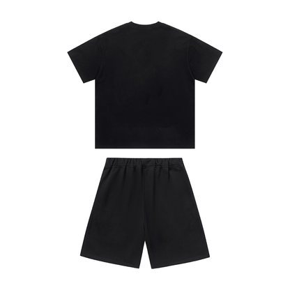 "TS" Short Set Black Red