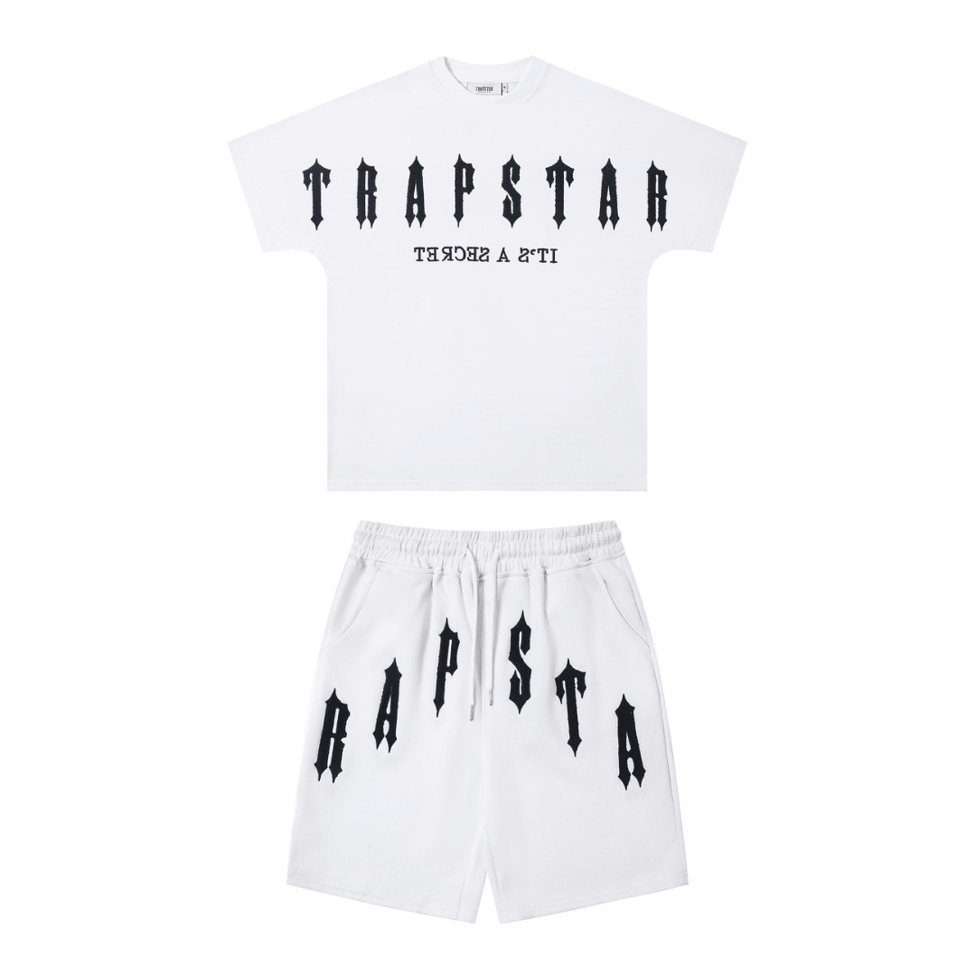 "TS" Short Set White Black