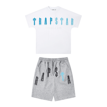 "TS" Short Set Grey White