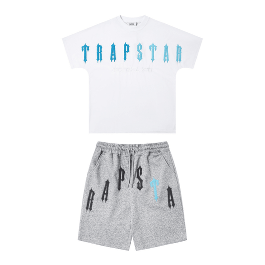 "TS" Short Set Grey White