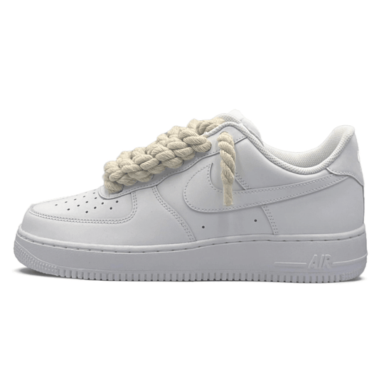 "AF1" White - Beige Rope Laces