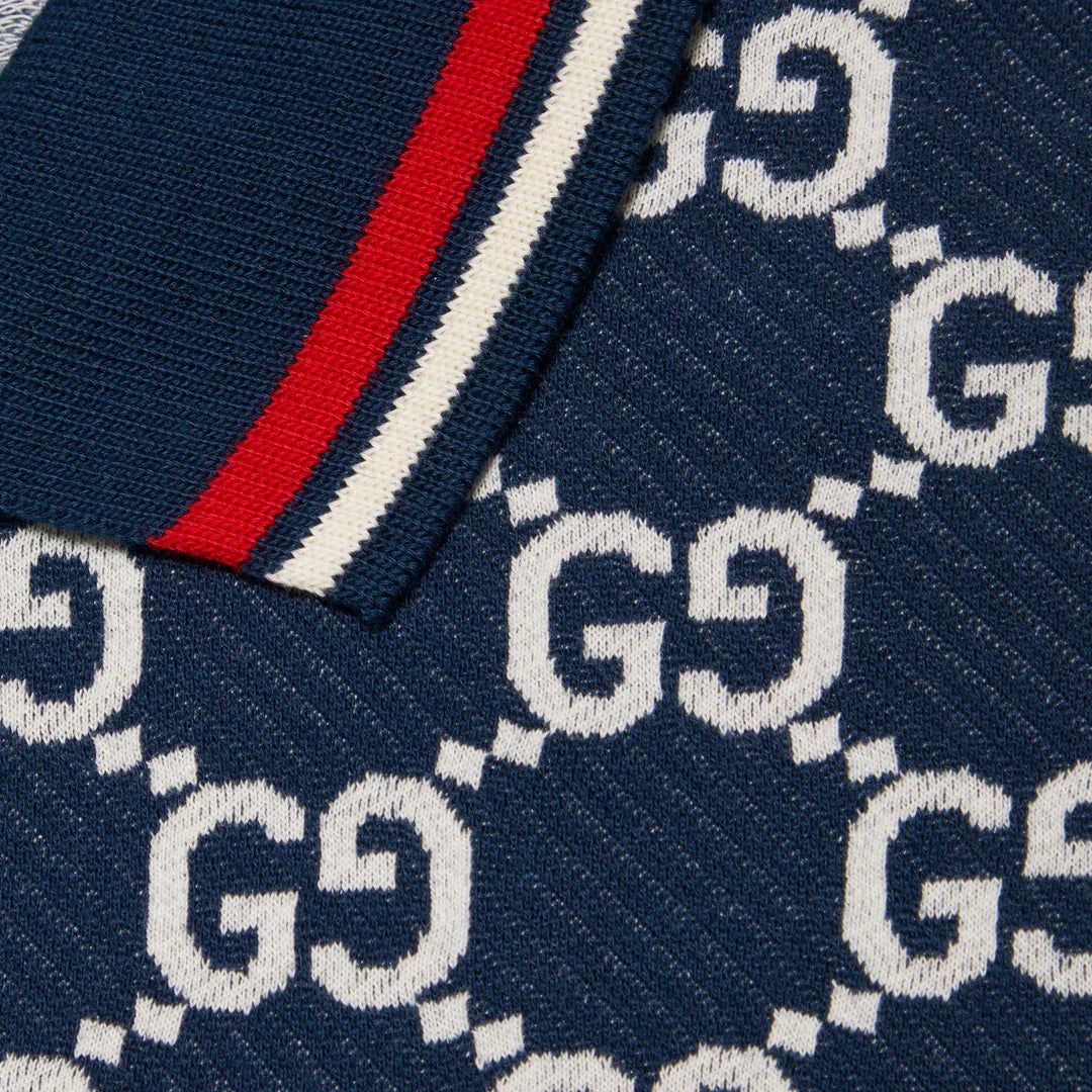 "GG" Polo aus Baumwolle mit Jacquard