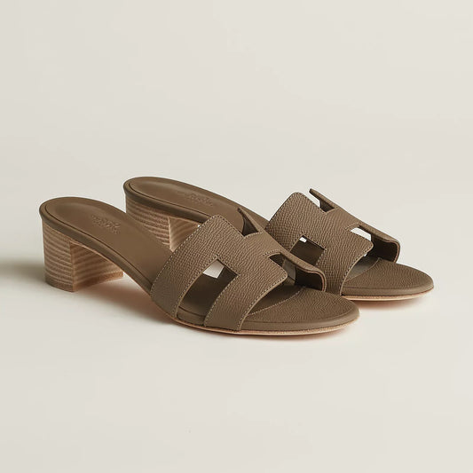 H OASIS HEELED SANDALS TAUPE