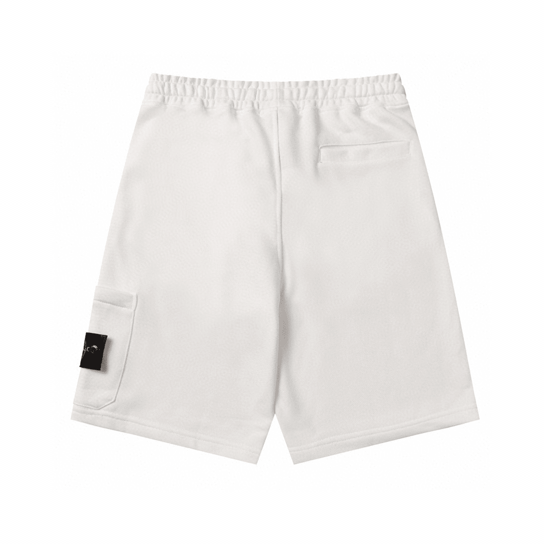 "Stone" Monogram Shorts White