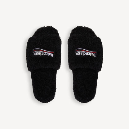 "Balenci" Fur Slides