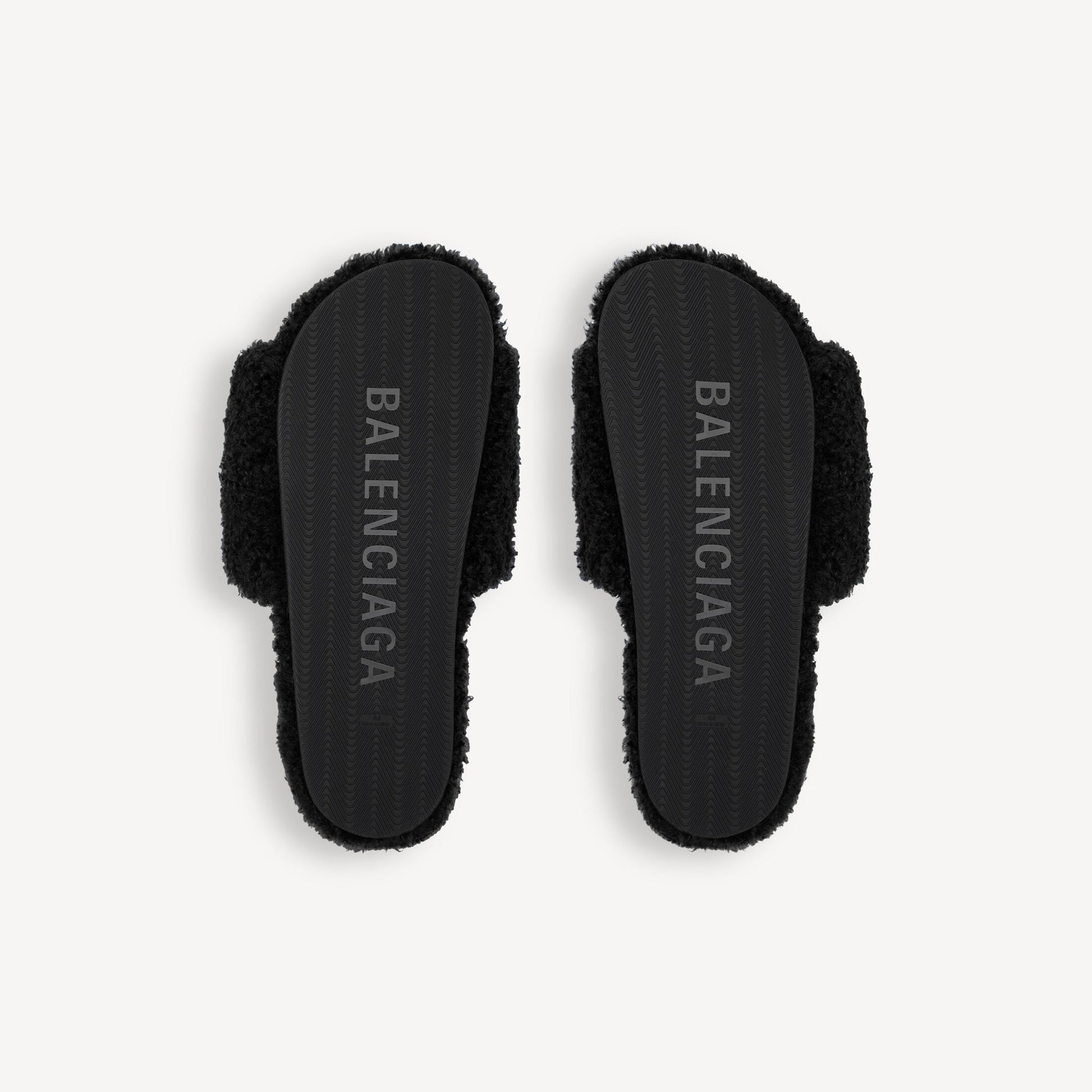 "Balenci" Fur Slides
