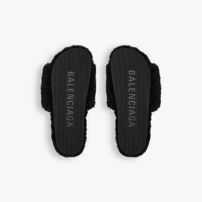 "Balenci" Fur Slides