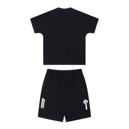 "TS" Short Set Black White
