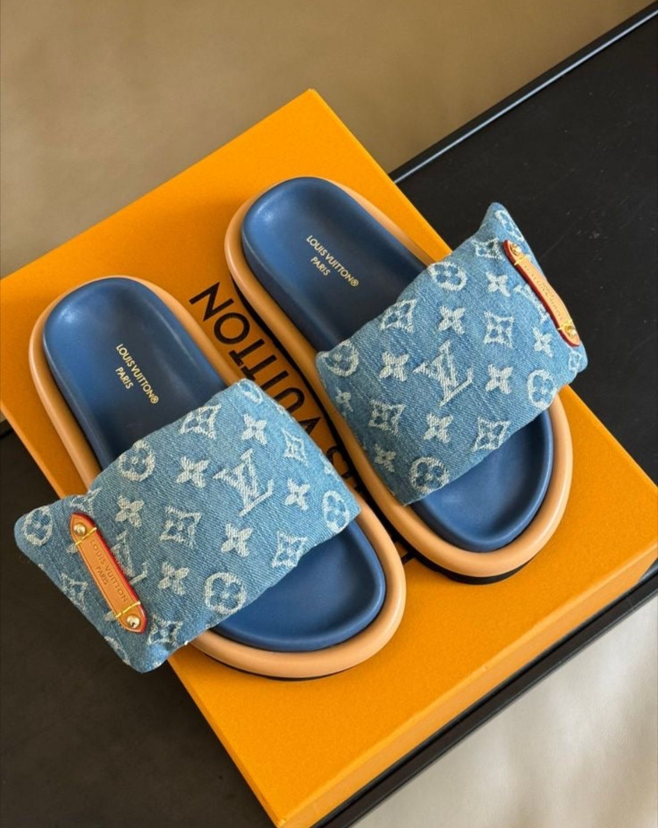PILLOW MULES DENIM