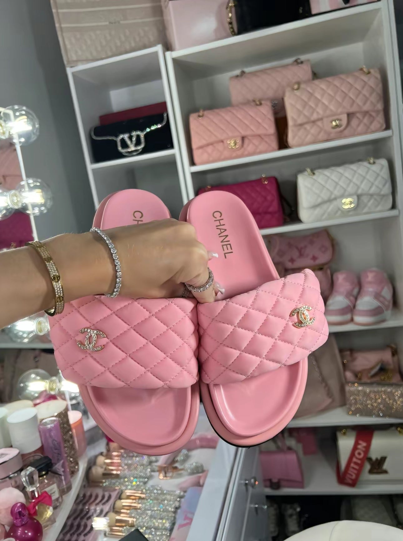 pink sandals