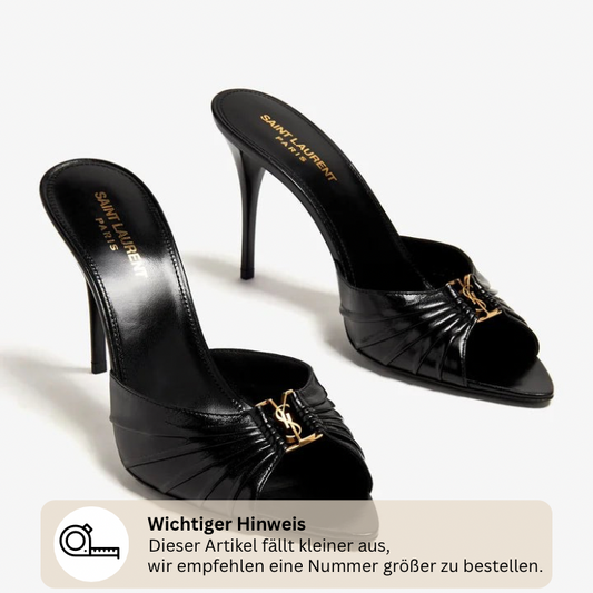 BLACK LEATHER HEELS
