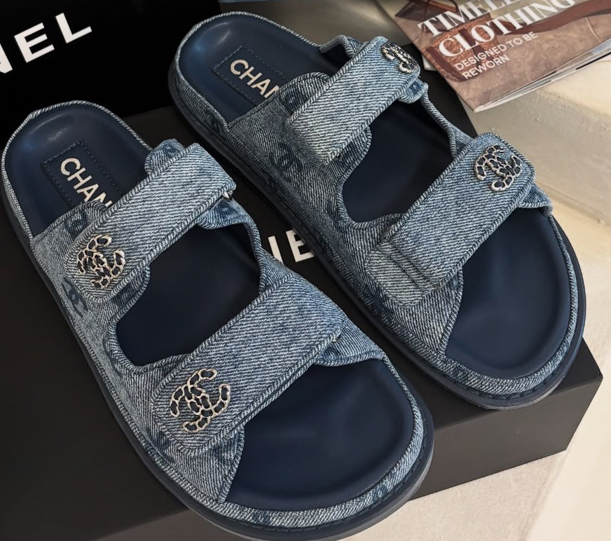 denim strap sandals