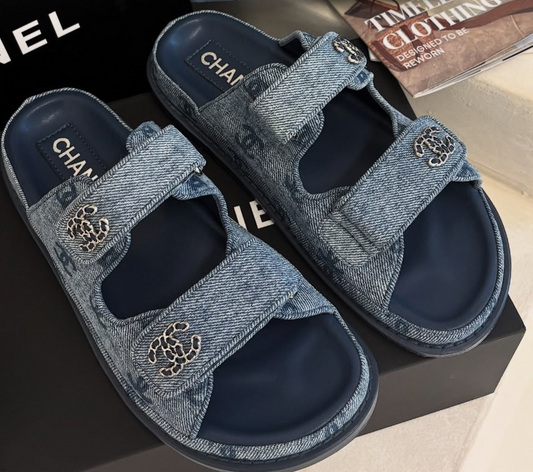 denim strap sandals