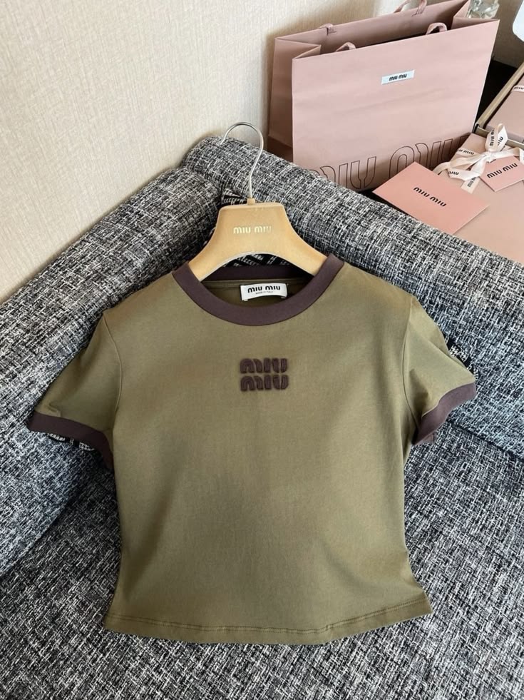 MIU GREEN T CROPPED