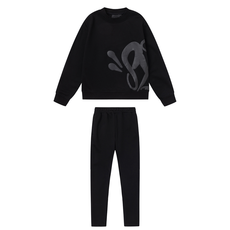 "Syna" Monogram Black Tracksuit
