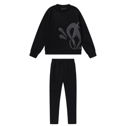 "Syna" Monogram Black Tracksuit