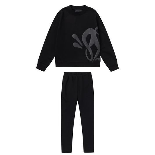 "Syna" Monogram Black Tracksuit