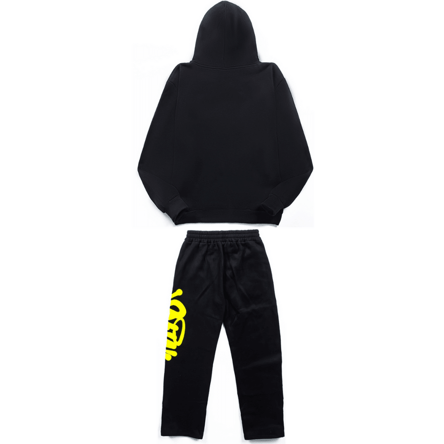 "Syna" Logo Black and Yellow Tracksuit